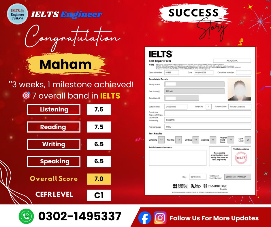 Online IELTS coaching in Pakistan for weak English students to score Band 7 fast